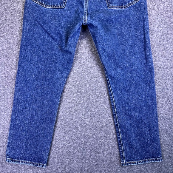 Levis 501 Jeans Womens 28x26 Dark Button Fly Distressed Stretch Denim Fits29x25 - Picture 13 of 16